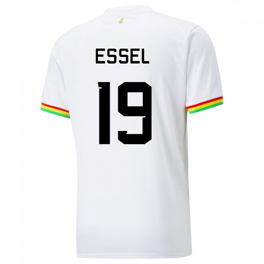 Homme Maillot Ghana Aaron Essel #19 Blanc Tenues Domicile 22-24 T-shirt Suisse