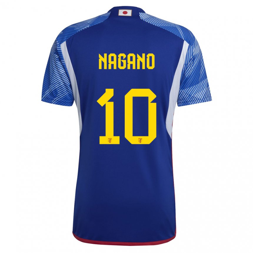 Homme Maillot Japon Fuka Nagano #10 Bleu Royal Tenues Domicile 22-24 T-shirt Suisse