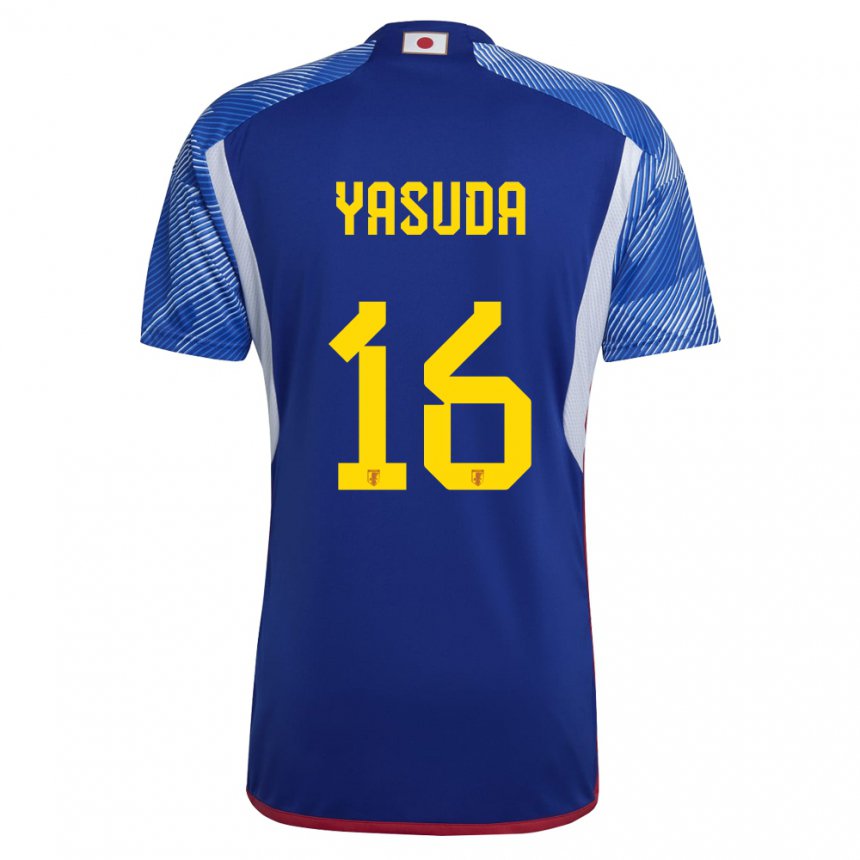 Herren Japanische Kenshin Yasuda #16 Königsblau Heimtrikot Trikot 22-24 T-shirt Schweiz