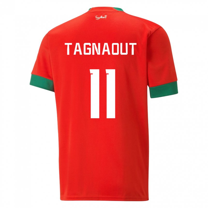 Homme Maillot Maroc Fatima Tagnaout #11 Rouge Tenues Domicile 22-24 T-shirt Suisse