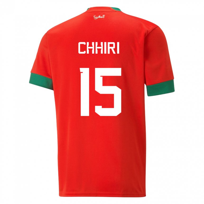 Homme Maillot Maroc Ghizlane Chhiri #15 Rouge Tenues Domicile 22-24 T-shirt Suisse