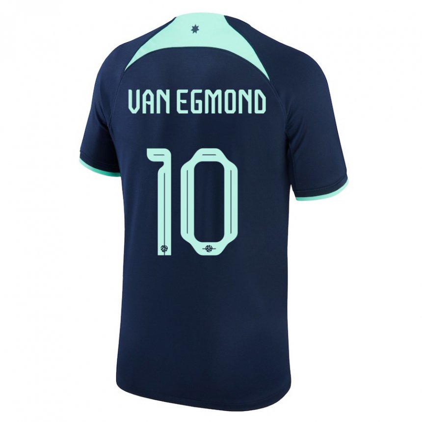 Homme Maillot Australie Emily Van Egmond #10 Bleu Foncé Tenues Extérieur 22-24 T-shirt Suisse
