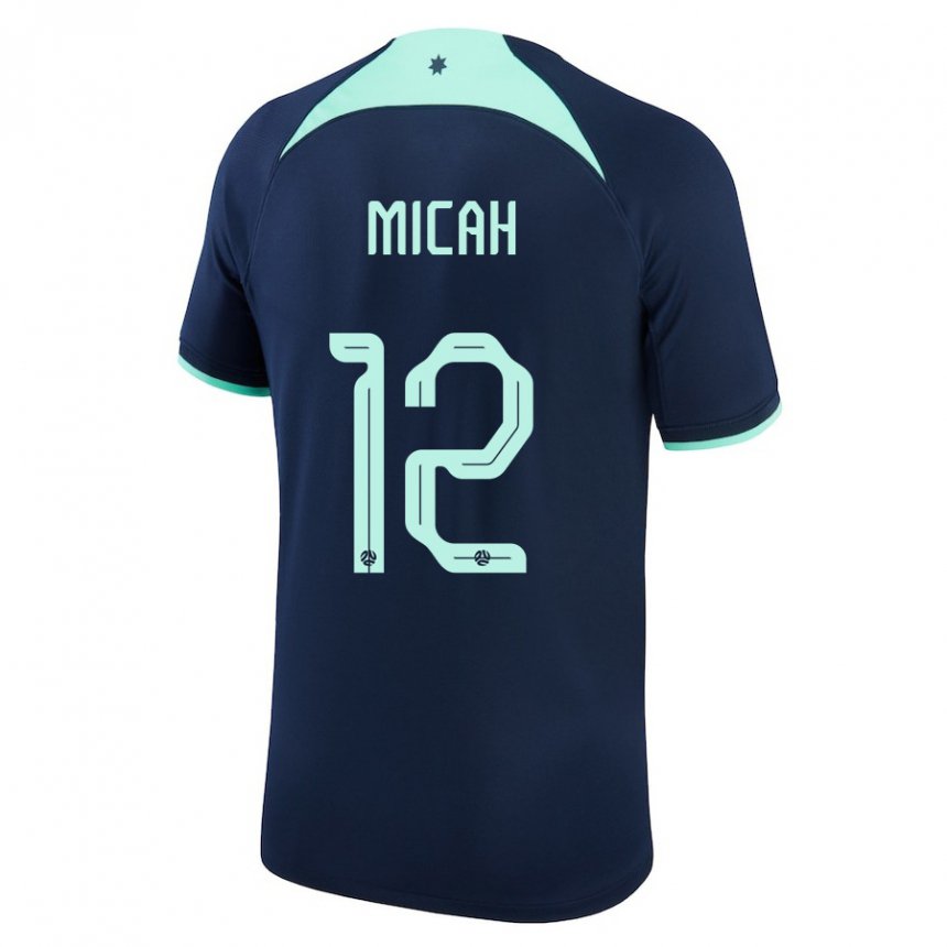 Herren Australische Teagan Micah #12 Dunkelblau Auswärtstrikot Trikot 22-24 T-shirt Schweiz