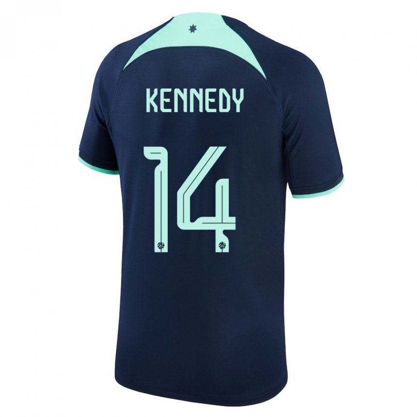 Herren Australische Alanna Kennedy #14 Dunkelblau Auswärtstrikot Trikot 22-24 T-shirt Schweiz