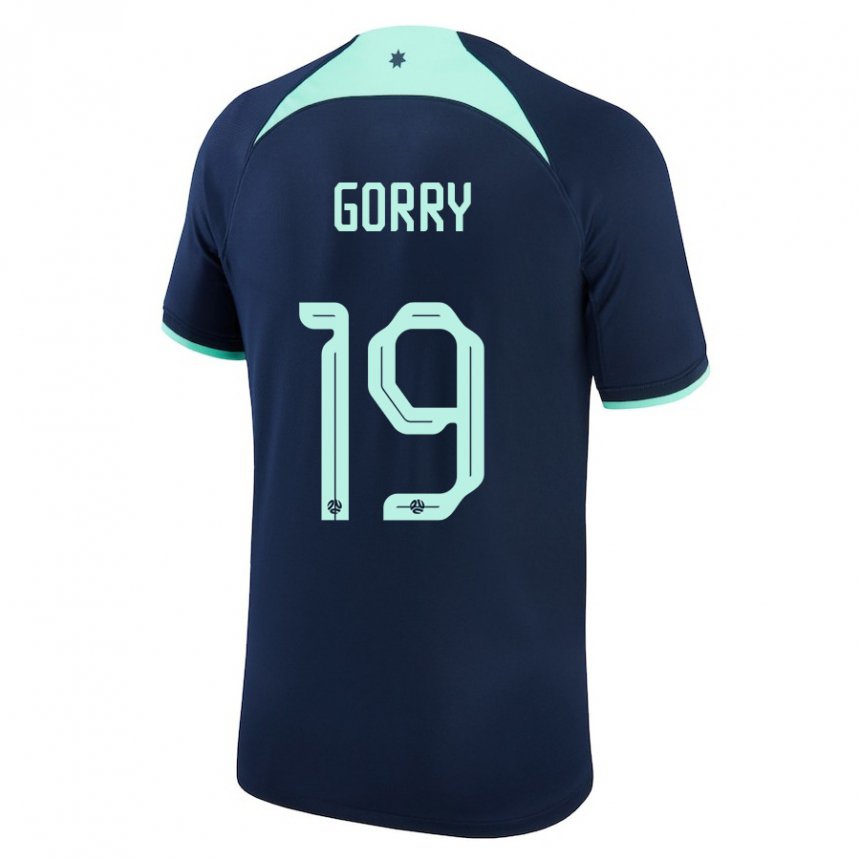 Herren Australische Katrina Gorry #19 Dunkelblau Auswärtstrikot Trikot 22-24 T-shirt Schweiz