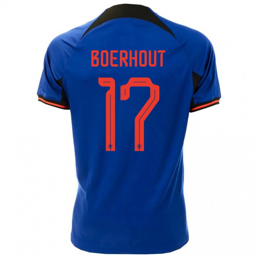 Homme Maillot Pays-bas Yoram Boerhout #17 Bleu Royal Tenues Extérieur 22-24 T-shirt Suisse