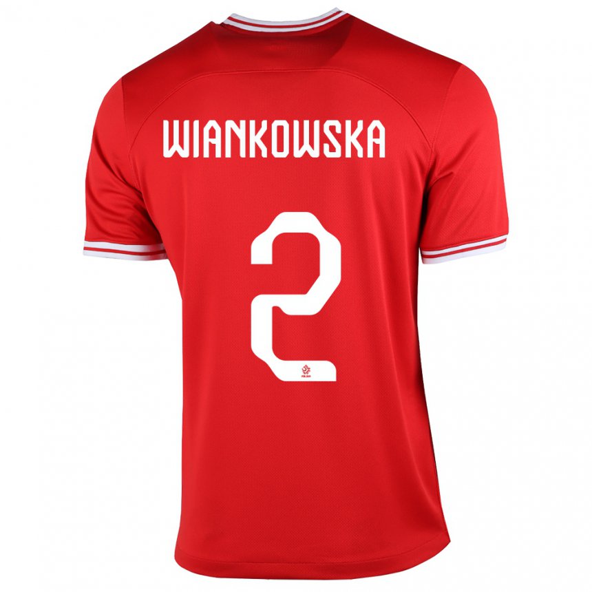 Homme Maillot Pologne Martyna Wiankowska #2 Rouge Tenues Extérieur 22-24 T-shirt Suisse