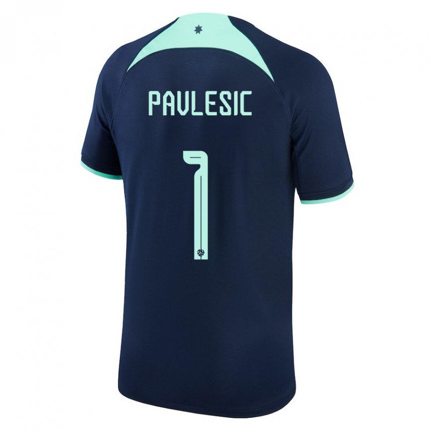 Herren Australische Adam Pavlesic #1 Dunkelblau Auswärtstrikot Trikot 22-24 T-shirt Schweiz