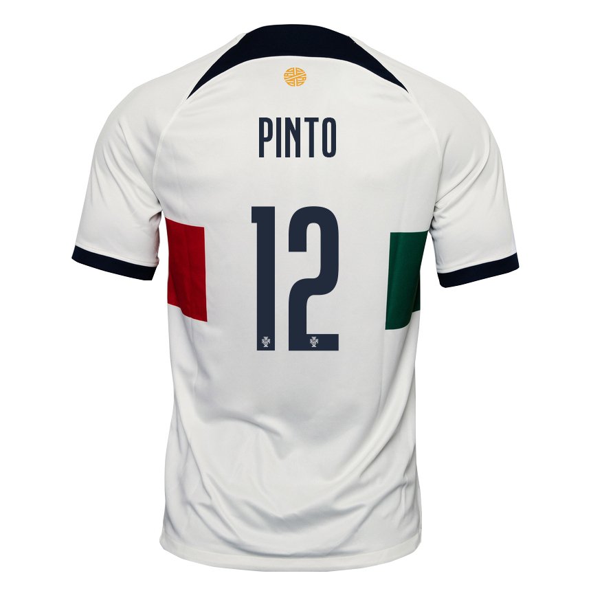 Homme Maillot Portugal Diogo Pinto #12 Blanc Tenues Extérieur 22-24 T-shirt Suisse