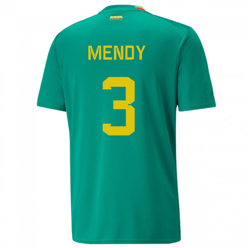 Herren Senegalesische Formose Mendy #3 Grün Auswärtstrikot Trikot 22-24 T-shirt Schweiz