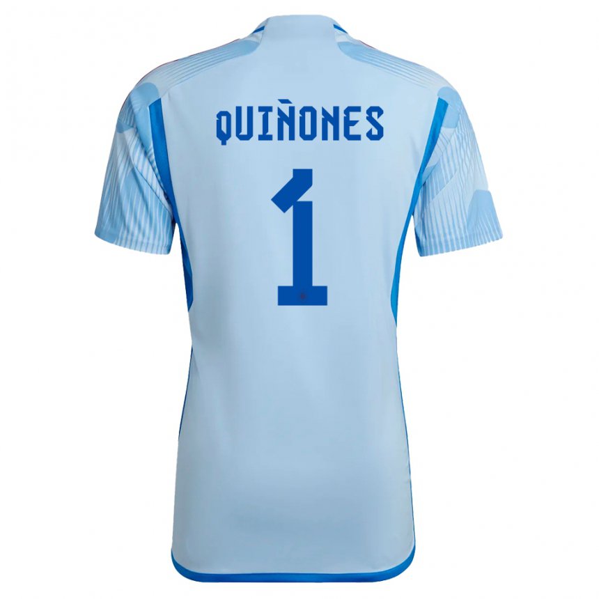 Homme Maillot Espagne Mariasun Quinones #1 Bleu Ciel Tenues Extérieur 22-24 T-shirt Suisse