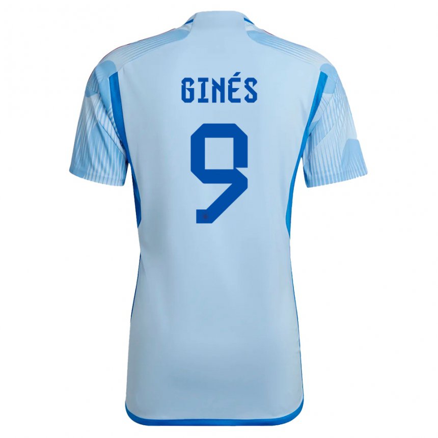 Homme Maillot Espagne Alvaro Gines #9 Bleu Ciel Tenues Extérieur 22-24 T-shirt Suisse