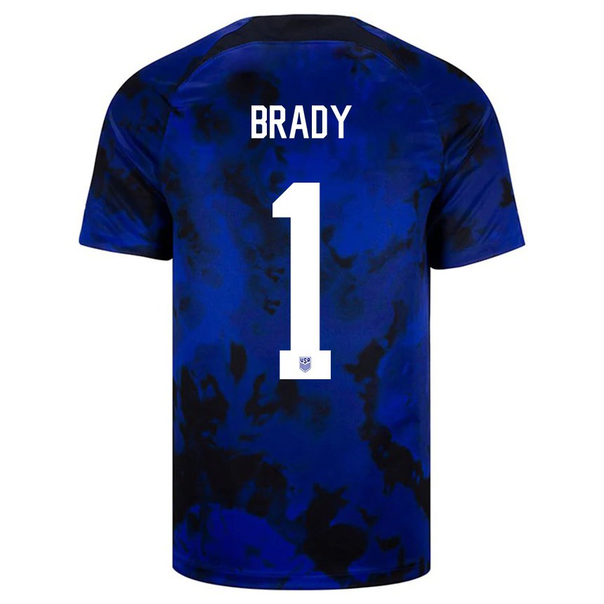 Homme Maillot États-unis Chris Brady #1 Bleu Royal Tenues Extérieur 22-24 T-shirt Suisse