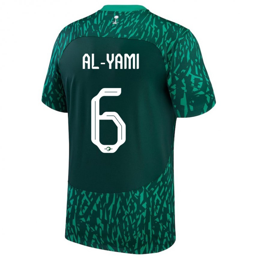 Herren Saudi-arabische Mohammed Al Yami #6 Dunkelgrün Auswärtstrikot Trikot 22-24 T-shirt Schweiz