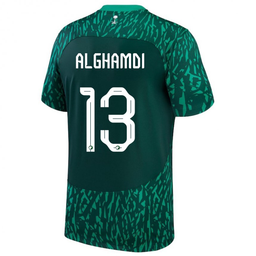 Herren Saudi-arabische Hazzaa Alghamdi #13 Dunkelgrün Auswärtstrikot Trikot 22-24 T-shirt Schweiz