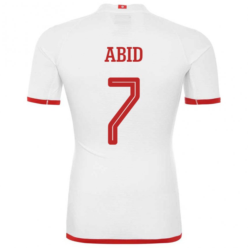Herren Tunesische Aziz Abid #7 Weiß Auswärtstrikot Trikot 22-24 T-shirt Schweiz