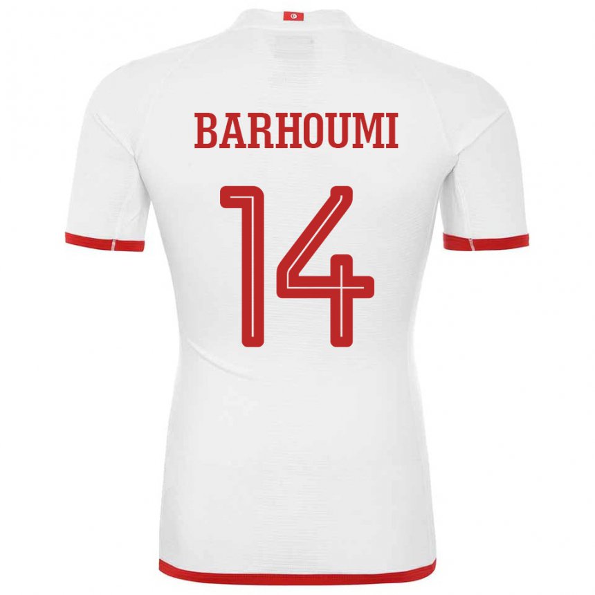 Herren Tunesische Salah Barhoumi #14 Weiß Auswärtstrikot Trikot 22-24 T-shirt Schweiz