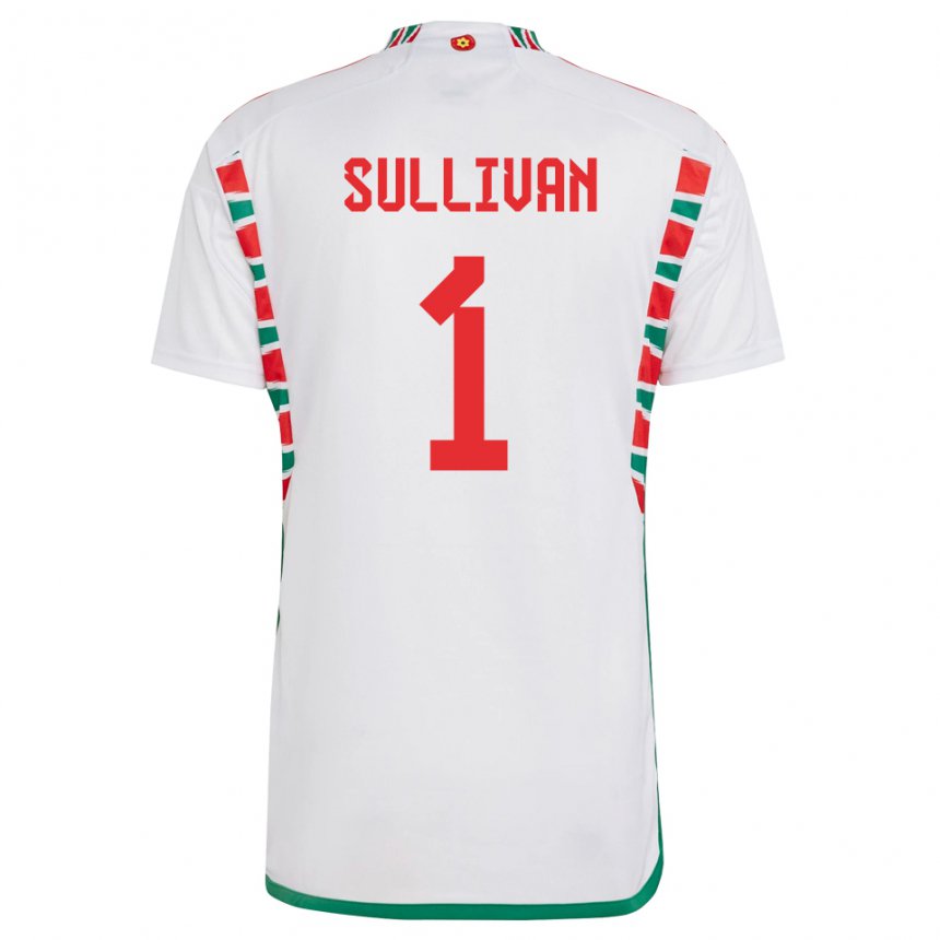 Homme Maillot Pays De Galles Laura O Sullivan #1 Blanc Tenues Extérieur 22-24 T-shirt Suisse