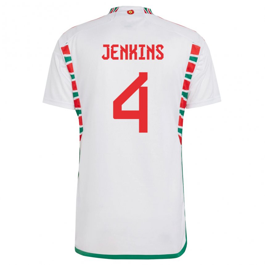 Herren Walisische Shaunna Jenkins #4 Weiß Auswärtstrikot Trikot 22-24 T-shirt Schweiz
