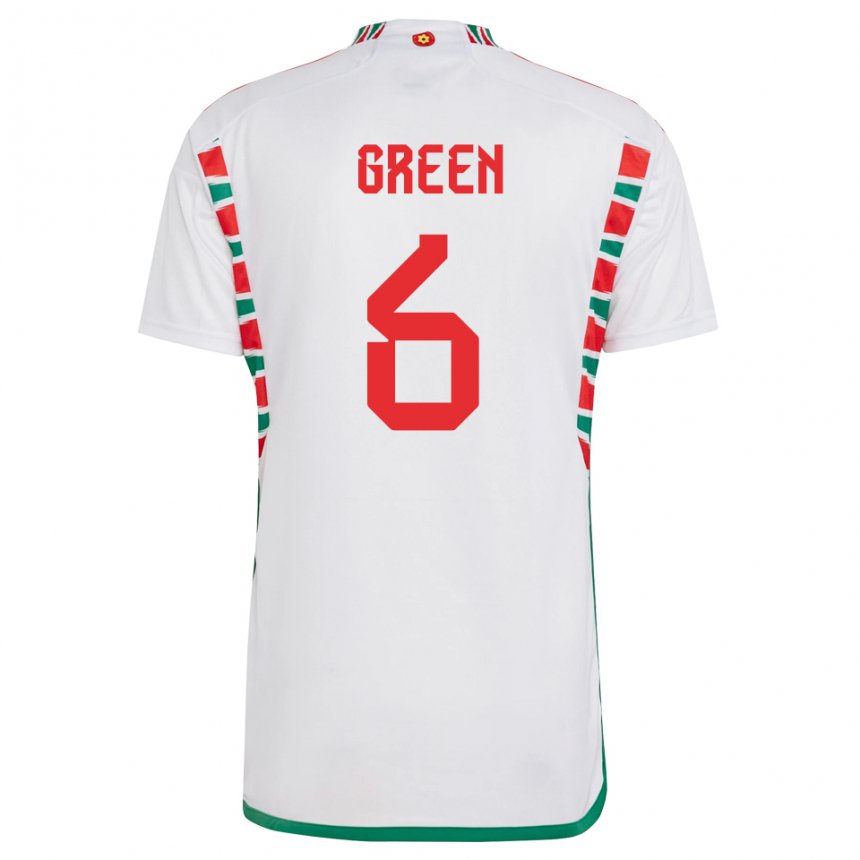 Herren Walisische Josephine Green #6 Weiß Auswärtstrikot Trikot 22-24 T-shirt Schweiz