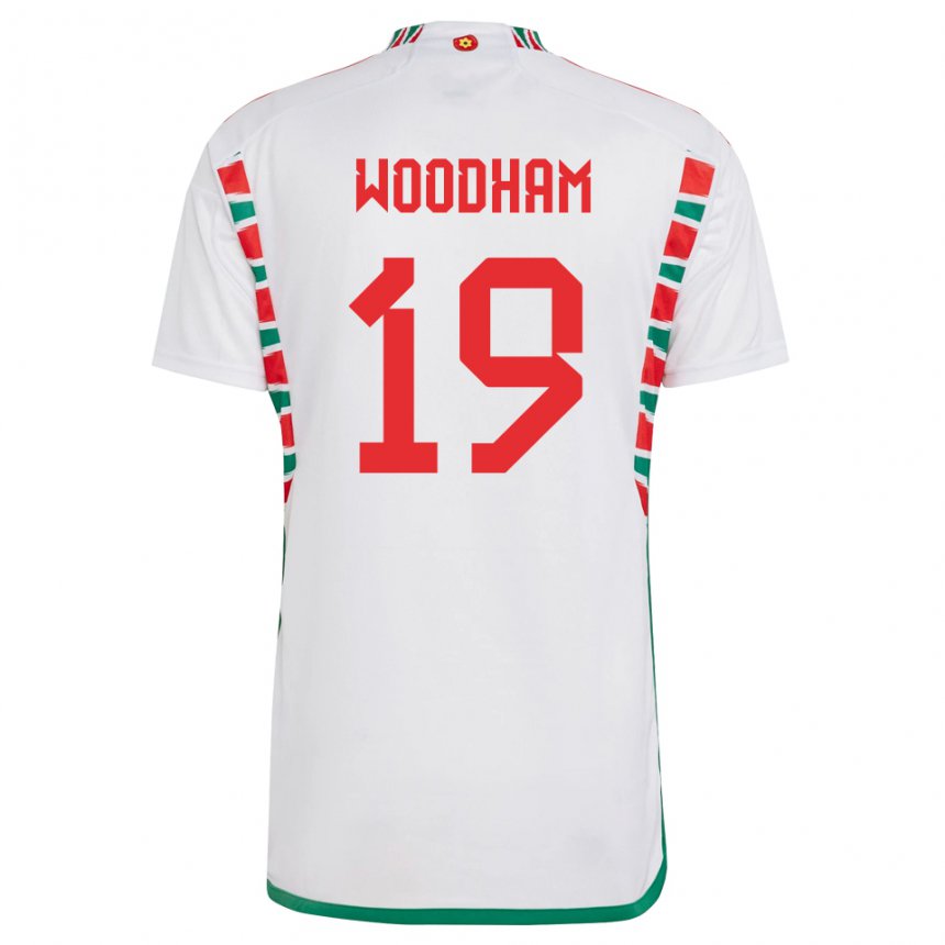 Homme Maillot Pays De Galles Lily Woodham #19 Blanc Tenues Extérieur 22-24 T-shirt Suisse
