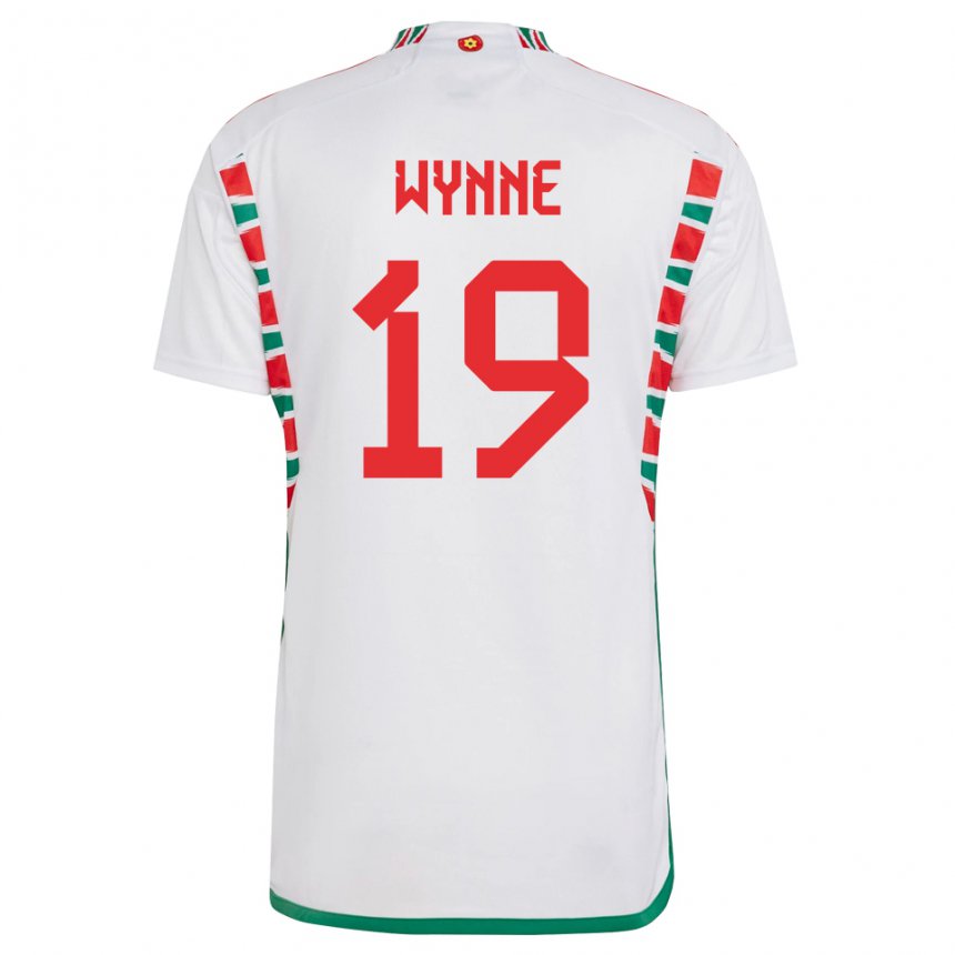 Herren Walisische Megan Wynne #19 Weiß Auswärtstrikot Trikot 22-24 T-shirt Schweiz
