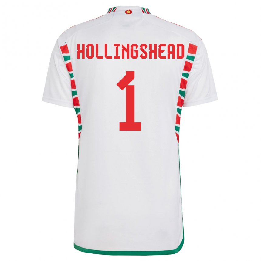 Herren Walisische Ronnie Hollingshead #1 Weiß Auswärtstrikot Trikot 22-24 T-shirt Schweiz