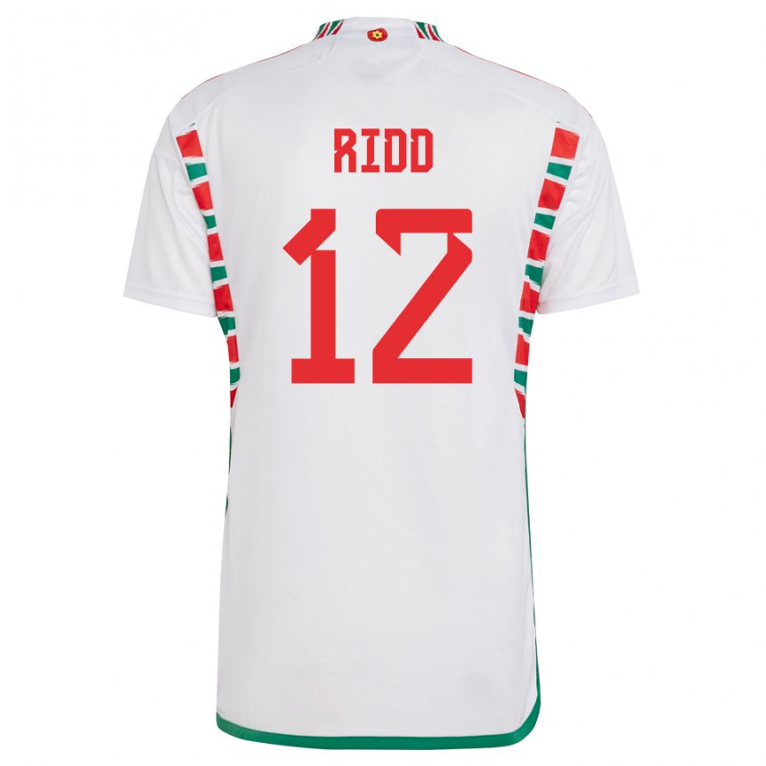Herren Walisische Lewis Ridd #12 Weiß Auswärtstrikot Trikot 22-24 T-shirt Schweiz