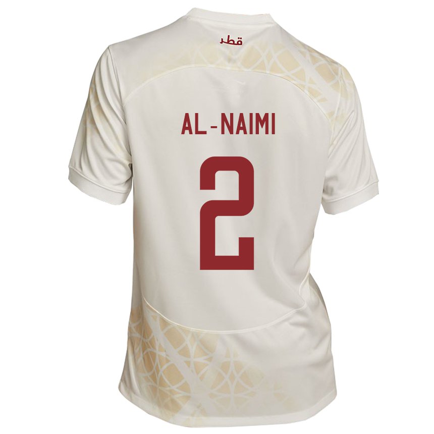 Homme Maillot Qatar Amna Al Naimi #2 Beige Doré Tenues Extérieur 22-24 T-shirt Suisse