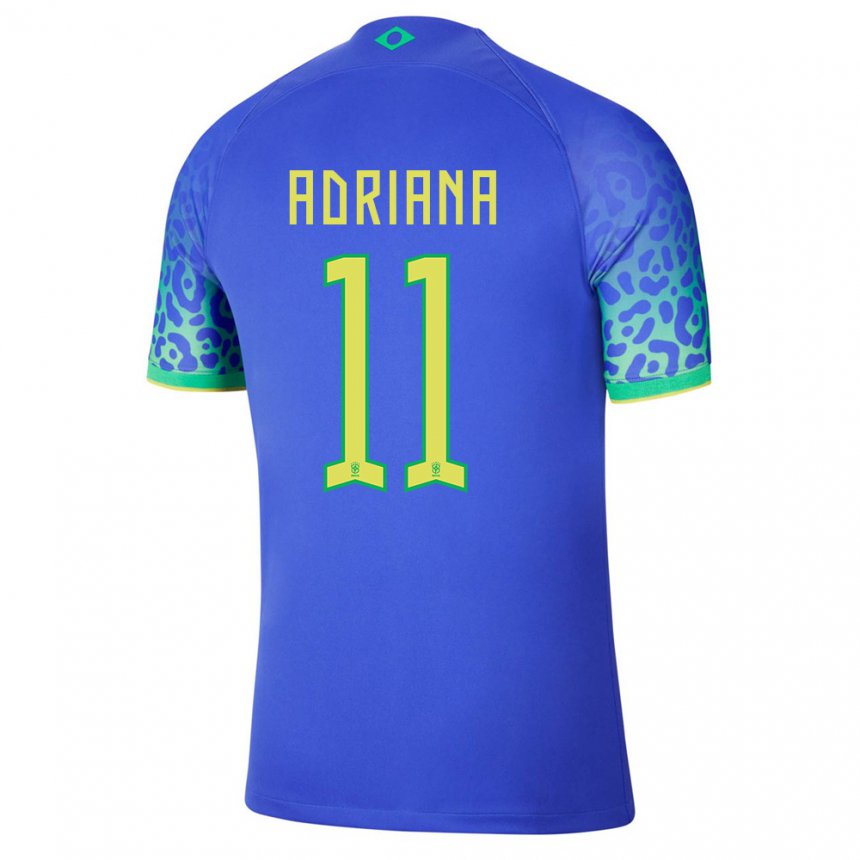 Homme Maillot Brésil Adriana #11 Bleu Tenues Extérieur 22-24 T-shirt Suisse