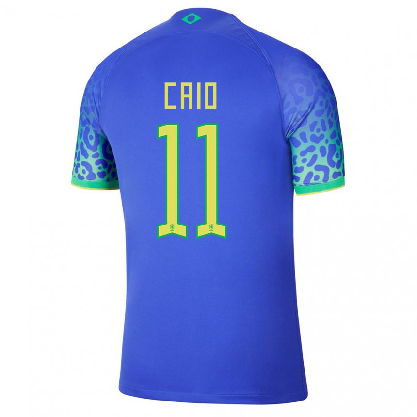 Homme Maillot Brésil Caio #11 Bleu Tenues Extérieur 22-24 T-shirt Suisse
