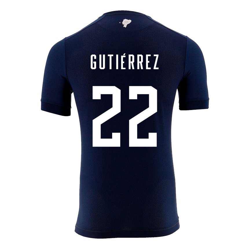 Homme Maillot Équateur Melanie Gutierrez #22 Bleu Marine Tenues Extérieur 22-24 T-shirt Suisse