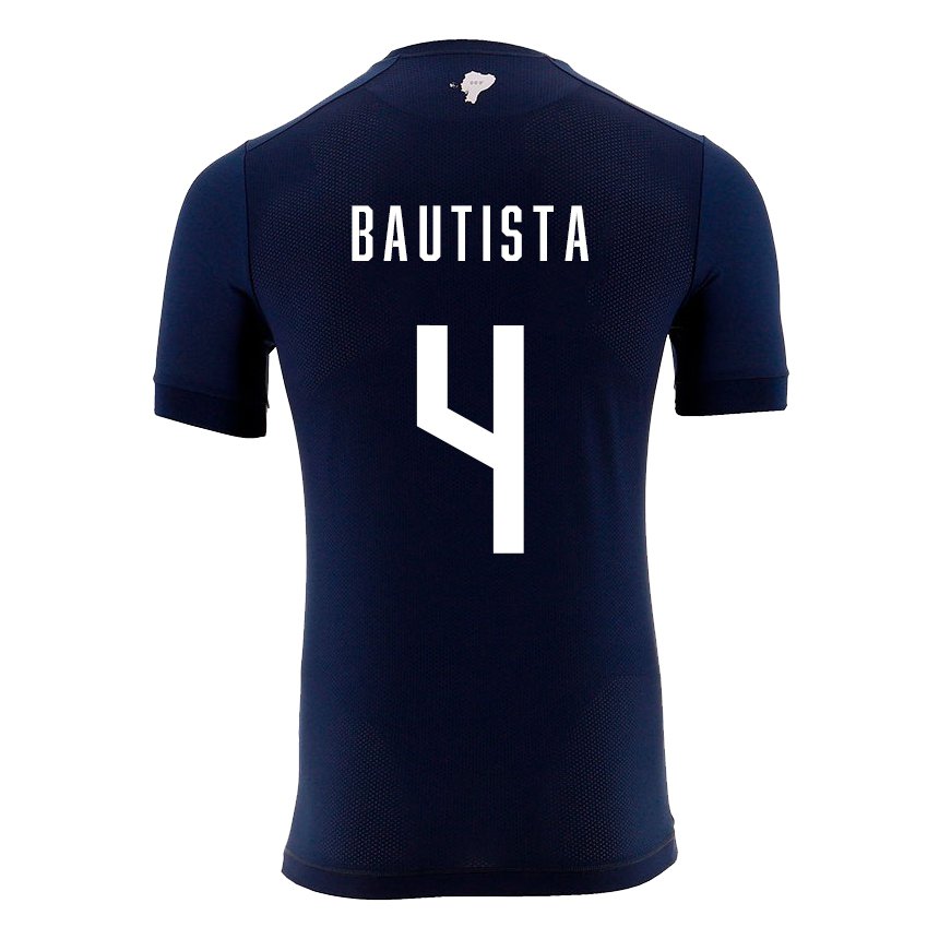 Homme Maillot Équateur Davis Bautista #4 Bleu Marine Tenues Extérieur 22-24 T-shirt Suisse