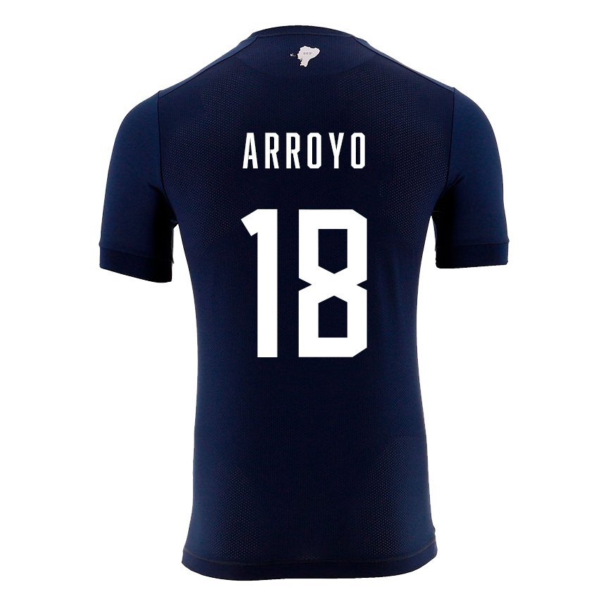 Homme Maillot Équateur Jean Arroyo #18 Bleu Marine Tenues Extérieur 22-24 T-shirt Suisse