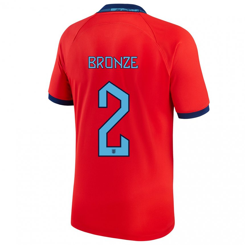 Homme Maillot Angleterre Lucy Bronze #2 Rouge Tenues Extérieur 22-24 T-shirt Suisse
