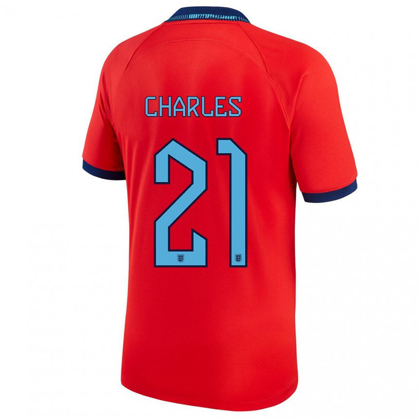 Homme Maillot Angleterre Niamh Charles #21 Rouge Tenues Extérieur 22-24 T-shirt Suisse