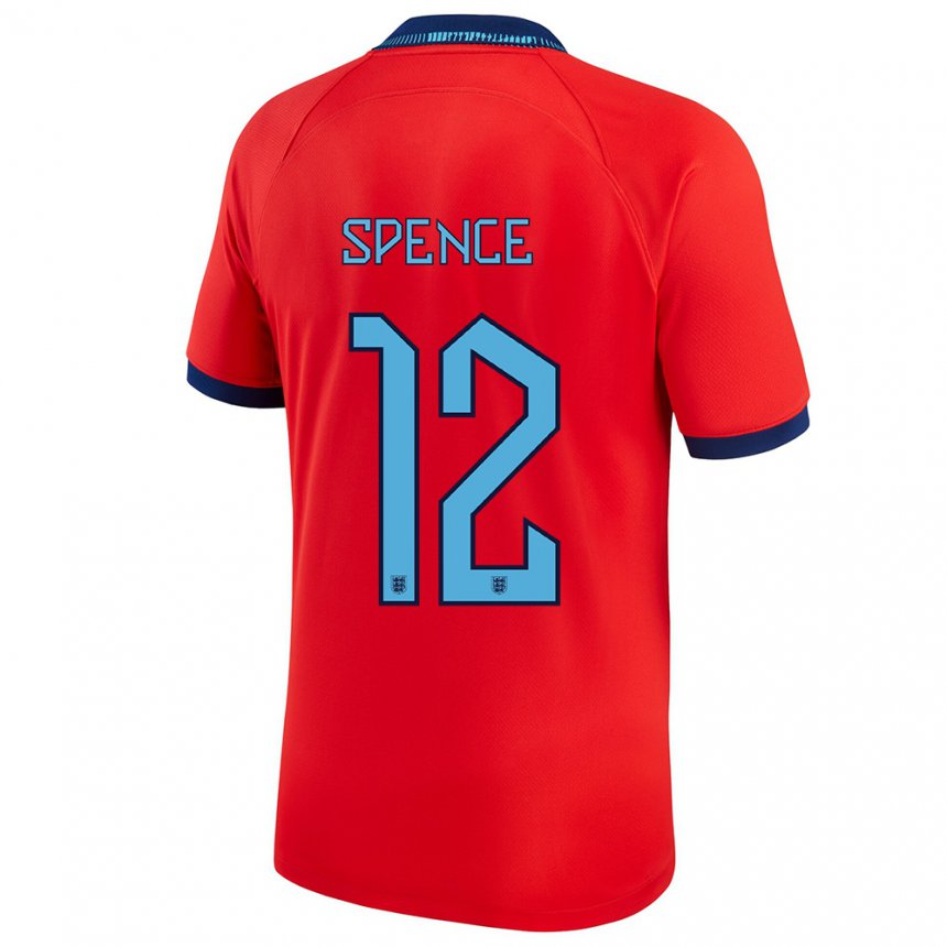 Homme Maillot Angleterre Djed Spence #12 Rouge Tenues Extérieur 22-24 T-shirt Suisse