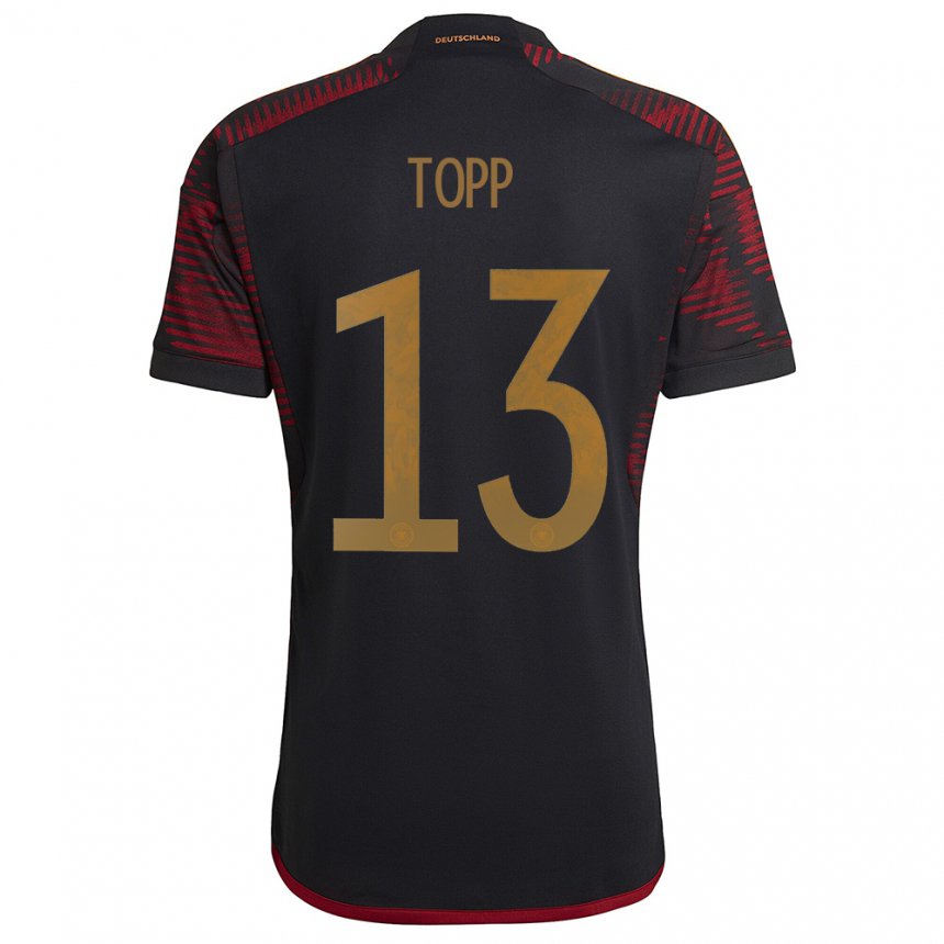 Homme Maillot Allemagne Keke Topp #13 Marron Noir Tenues Extérieur 22-24 T-shirt Suisse