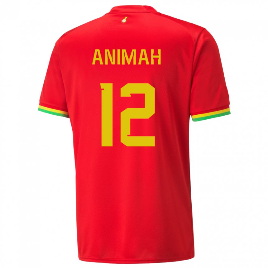 Homme Maillot Ghana Grace Animah #12 Rouge Tenues Extérieur 22-24 T-shirt Suisse