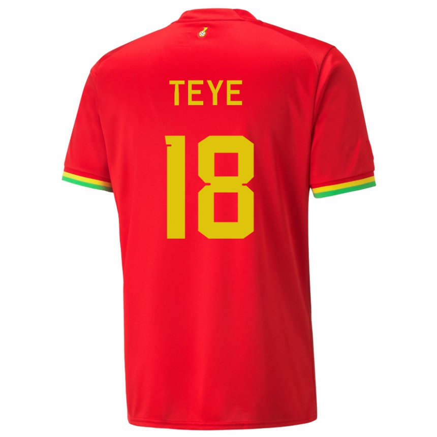 Homme Maillot Ghana Suzzy Teye #18 Rouge Tenues Extérieur 22-24 T-shirt Suisse