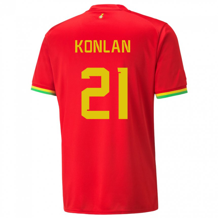 Homme Maillot Ghana Cynthia Konlan #21 Rouge Tenues Extérieur 22-24 T-shirt Suisse