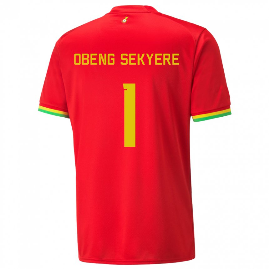 Homme Maillot Ghana Gregory Obeng Sekyere #1 Rouge Tenues Extérieur 22-24 T-shirt Suisse