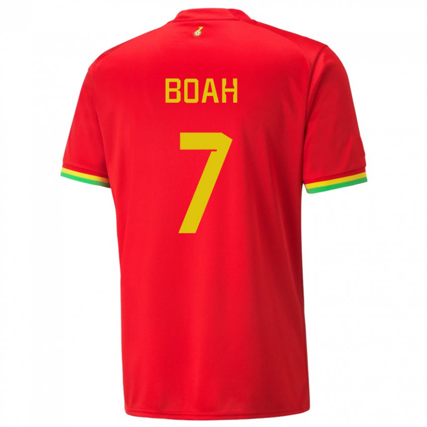 Homme Maillot Ghana Collins Boah #7 Rouge Tenues Extérieur 22-24 T-shirt Suisse