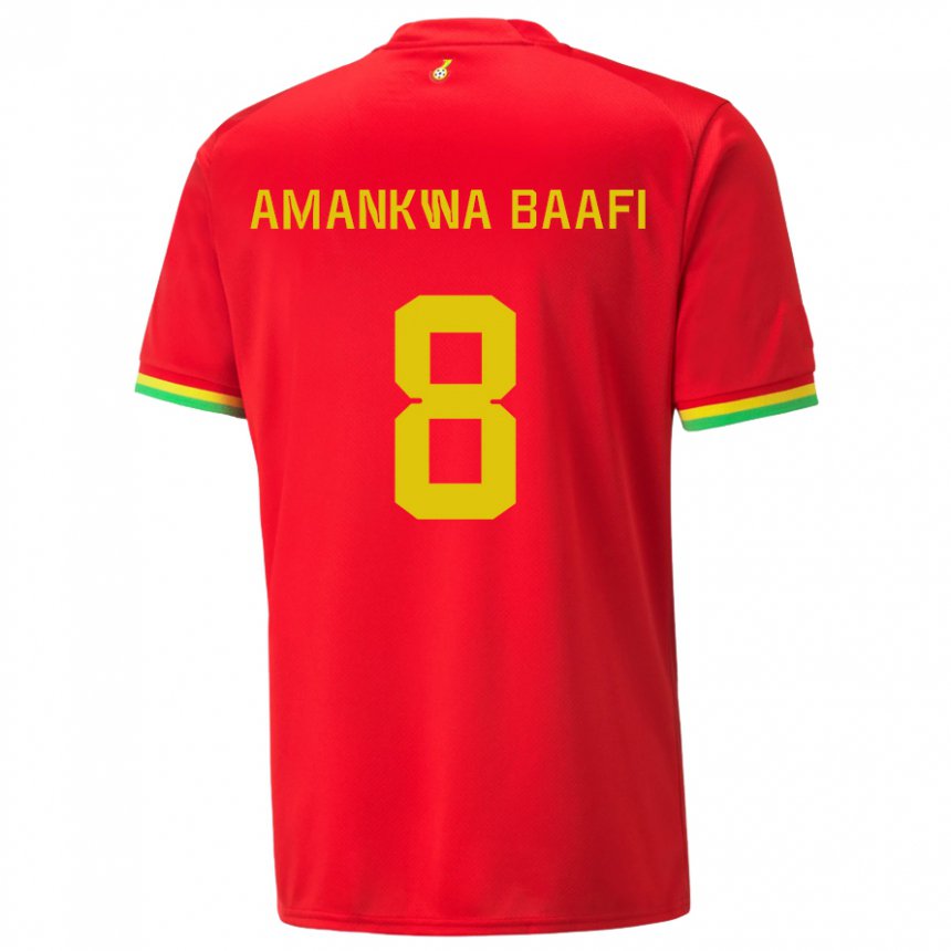 Homme Maillot Ghana Yaw Amankwa Baafi #8 Rouge Tenues Extérieur 22-24 T-shirt Suisse