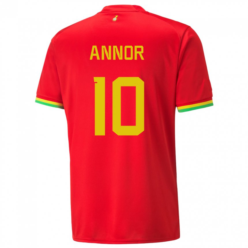 Homme Maillot Ghana Emmanuel Annor #10 Rouge Tenues Extérieur 22-24 T-shirt Suisse