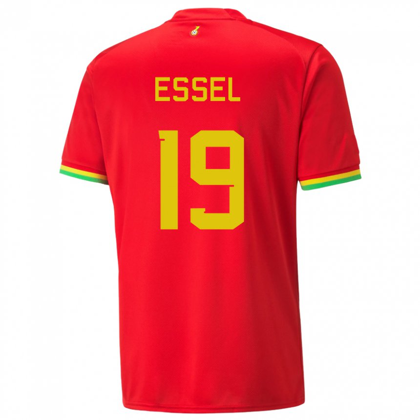 Homme Maillot Ghana Aaron Essel #19 Rouge Tenues Extérieur 22-24 T-shirt Suisse