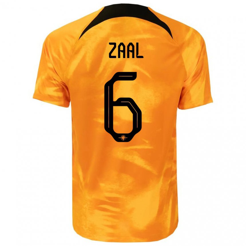 Femme Maillot Pays-bas Timo Zaal #6 Orange Laser Tenues Domicile 22-24 T-shirt Suisse