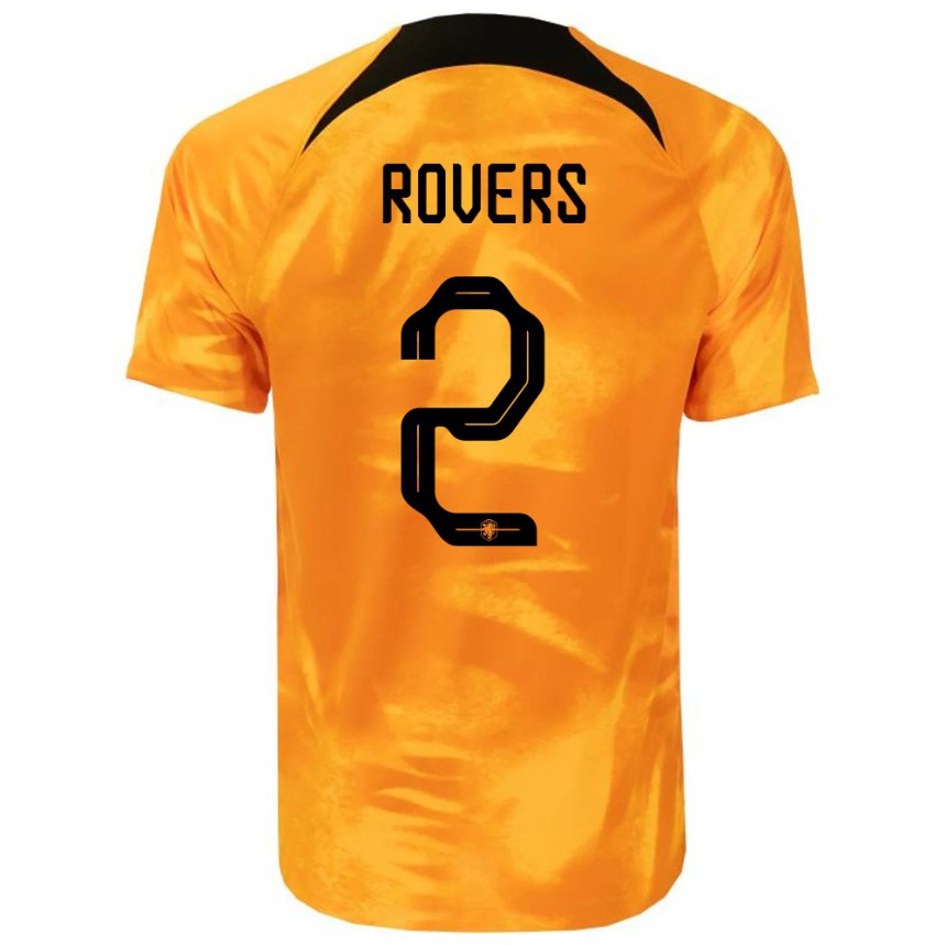 Femme Maillot Pays-bas Bram Rovers #2 Orange Laser Tenues Domicile 22-24 T-shirt Suisse