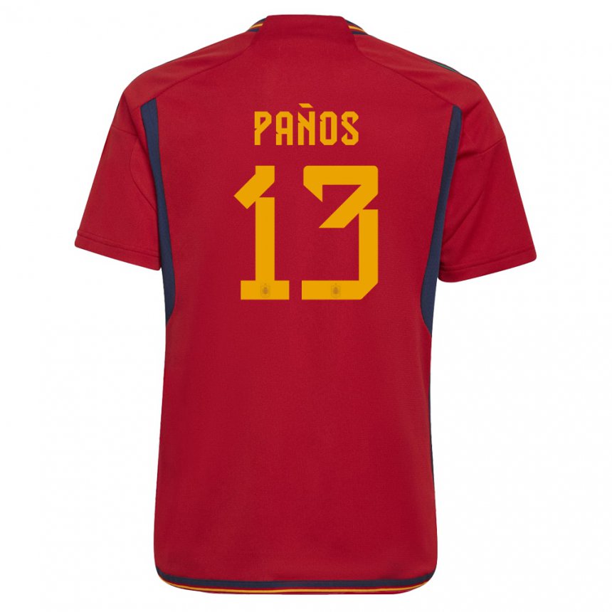 Femme Maillot Espagne Sandra Panos #13 Rouge Tenues Domicile 22-24 T-shirt Suisse