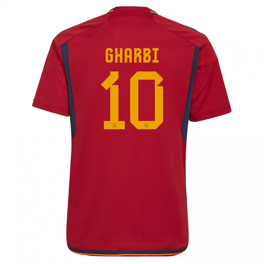 Femme Maillot Espagne Ismael Gharbi #10 Rouge Tenues Domicile 22-24 T-shirt Suisse